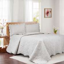 Conjunto Colcha e 2 Fronhas Queen Garden Concreto