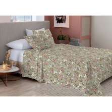 Jogo de Cama Solteiro 3 Peças Neo Essencial Verde Estampado