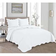 Kit Colcha King com 2 Porta Travesseiros Mandi Branco