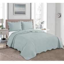 Kit Colcha Queen com 2 Porta Travesseiros Mandi Azul