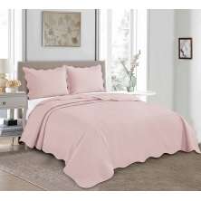 Kit Colcha Queen com 2 Porta Travesseiros Mandi Rosê