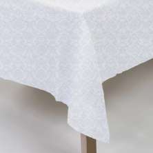 Toalha De Mesa Jacquard Neo Classico Arabesco 160x240 Branco Camesa