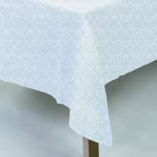 Toalha De Mesa Jacquard Neo Classico Arabesco 160x320 Branco Camesa