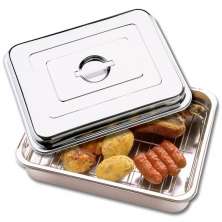 Assadeira Inox com Grelha e Tampa Funda Alta 6,5 Litros 