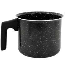 Caneca Fervedor de leite 1 Litro Aluminio Revestimento Ceramico Preto 