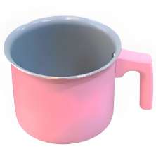Caneco Fervedor Leiteira 1 Litro Aluminio Revestimento Ceramico - Rosa 