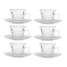 Conjunto Xícaras Diamond 12 Peças - 170 mL -  Vidro - Kit de Café e Chá 