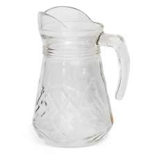 Jarra de Vidro 1300ml Transparente - Alça, Bico e Tampa para Água, Suco e Chá 