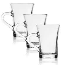 Jogo de Canecas Cappuccino, Café Expresso, Chá Vidro 170mL 03 Canecas 
