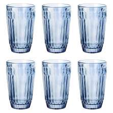 Jogo de Copo Vidro Azul 6 Unidades 355ml A13 Long Drink 