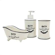 Kit Banheiro Saboneteira, Saboneteira Liquida, Porta Escova de Dentes  