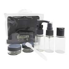 Kit De Frascos Para Viagem 07 Peças Necessaire Organizador Preto