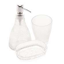 Kit Lavabo Banheiro, Saboneteira Liquida, Saboneteira, Porta Escovas Prateado
