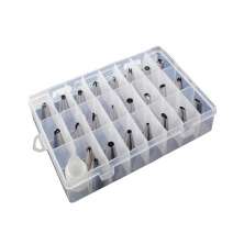 Kit com 24 Bicos de Confeitar em Inox com 01 Adaptador e 01 Caixa  