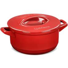 Panela Caçarola de Cerâmica Vermelha Duo+, 22cm, 3,2 Litros, Ceraflame 