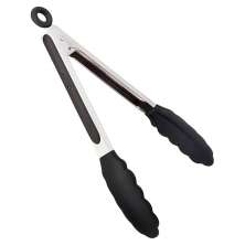 Pegador Multiuso Silicone e Inox - Pinça - Churrasco - Salada - Grelhados - Fritura 