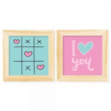 Poster, Kit com 2 Quadros para Parede Jogo do Amor  