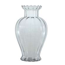 Vaso Decorativo Vidro Canelado Flor Mesa Sala Festas 