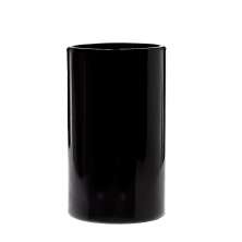 Vaso de Vidro Preto Cilindro Cubo P/ Arranjos 30x14cm 