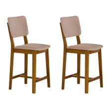 Conjunto com 2 Banquetas Napoli Mel e Bege