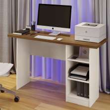 Mesa De Computador Lipe Canela e Off White