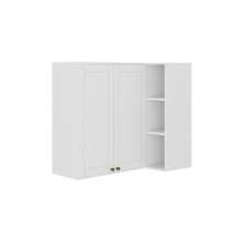 Armário Aéreo de Canto Milla MDF 2 Portas Branco 80 cm Carraro