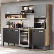 Armário Cozinha Compacta Arizona Essence Carraro - Carvalho/Preto