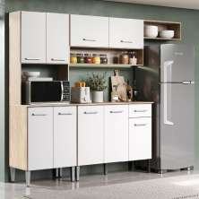 Armário Cozinha Compacta Arizona Smart Carraro - Carvalho/Branco