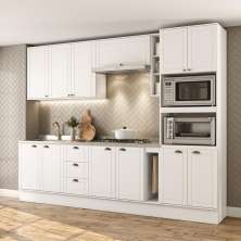 Armário de Cozinha Completa c Balcão Milla Quest Carraro Branco