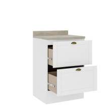 Balcão Milla MDF 2 Gavetas Branco 60cm Carraro