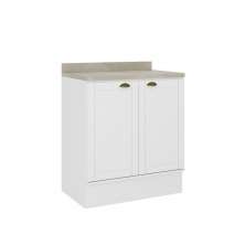 Balcão Milla MDF 2 Portas Branco 80cm Carraro