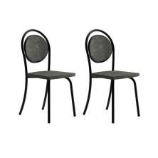 Conjunto 2 Cadeiras De jantar 1738 Carraro Preto/Cinza