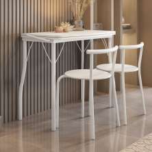 Conjunto Sala de Jantar Palermo Branco Mesa e 2 Banquetas Carraro