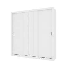 Guarda Roupa Casal 3 Portas Doha Carraro Ripado Branco