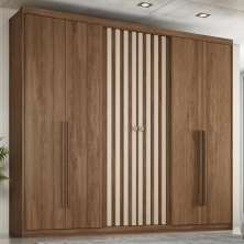 Guarda Roupa Casal 6 Portas 3 Gavetas Fusion Carraro Freijó