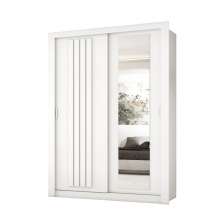 Guarda Roupa Solteiro 2 Portas Darvi Lux Carraro Ripado Branco