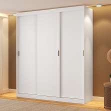 Guarda Roupa Solteiro 3 Portas 4 Gav Branco Mega