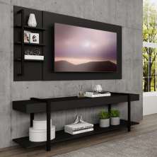 Rack c/ Painel para Tv até 50' Ohio Carraro Preto
