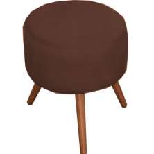Puff Decorativo Milão Pé Palito Suede Marrom