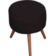 Puff Decorativo Milão Pé Palito Suede Preto