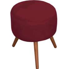 Puff Decorativo Milão Pé Palito Suede Vinho