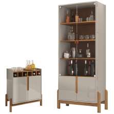 Barzinho 2 Portas 50522 E Cristaleira Para Sala 50519 Off White Cedro DCASA