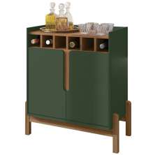 Barzinho Com 2 Portas e Adega Para Sala de Jantar 50522 Verde Oliva Cedro DCASA