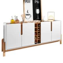 Buffet Aparador Lizz 190cm 4 Portas com Adega Branco/Cedro - Casa D