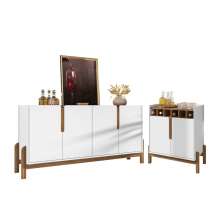 Conjunto Buffet 1.7 e Bar Ramp Branco Cedro