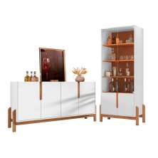 Conjunto Buffet e Cristaleira Jayce - Branco