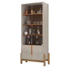 Cristaleira 4 Portas Para Sala De Estar 50519 Off White Cedro DCASA