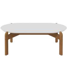 Mesa De Centro Oblonga Sala De Estar 06009 Branco Cedro DCASA