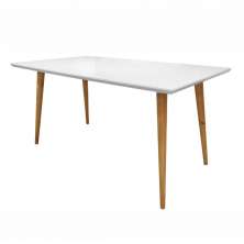 Mesa Sala Jantar Veneza Tampo Vidro 160x90cm Branco