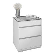 Mesa de Cabeceira Belize 3 Gavetas Branco - Casa D